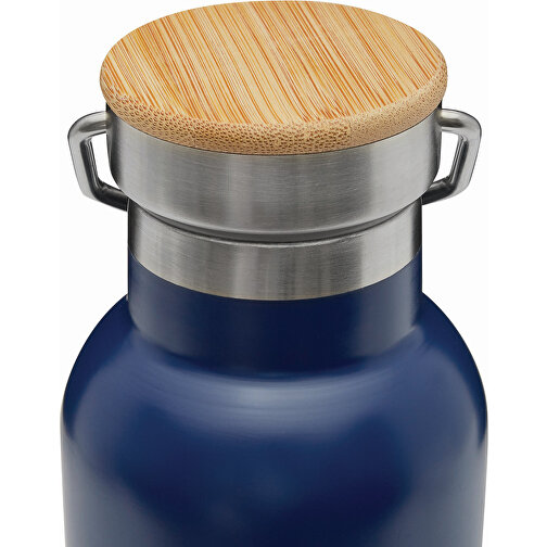 Vakuum-Trinkflasche ECO FLAVOUR , marineblau, Edelstahl / Bambus / Silikon, 22,30cm (Länge), Bild 5