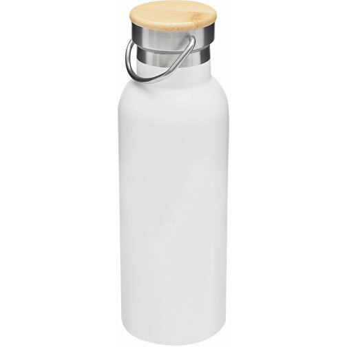 Vakuum-Trinkflasche ECO FLAVOUR , weiss, Edelstahl / Bambus / Silikon, 22,30cm (Länge), Bild 1