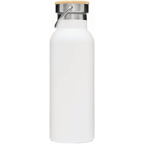 Vakuum-Trinkflasche ECO FLAVOUR , weiß, Edelstahl / Bambus / Silikon, 22,30cm (Länge), Bild 3