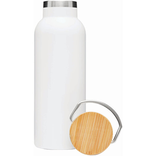 Vakuum-Trinkflasche ECO FLAVOUR , weiss, Edelstahl / Bambus / Silikon, 22,30cm (Länge), Bild 8