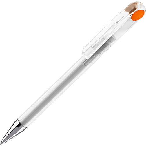 Prodir DS1 TTC Twist Kugelschreiber , Prodir, transparent / orange, Kunststoff/Metall, 14,10cm x 1,40cm (Länge x Breite), Bild 1