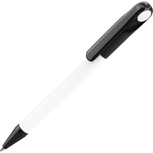 Prodir DS1 TPP Twist Kugelschreiber , Prodir, weiß poliert / schwarz, Kunststoff, 14,10cm x 1,40cm (Länge x Breite), Bild 1