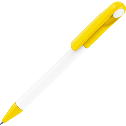 Prodir DS1 TPP Twist Kugelschreiber , Prodir, weiß poliert / gelb, Kunststoff, 14,10cm x 1,40cm (Länge x Breite), Bild 1