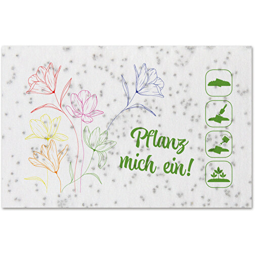 Tarjeta de visita de papel con semillas - 8,5 x 5,5 cm - Mezcla de flores 4/4-c, Imagen 2