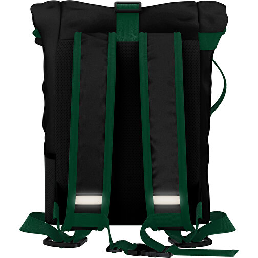 Rolltop Rucksack Comfort , schwarz / dunkelgrün, Sublimation-fabric 240g - Polyester (PU), 29,50cm x 58,00cm x 16,00cm (Länge x Höhe x Breite), Bild 2