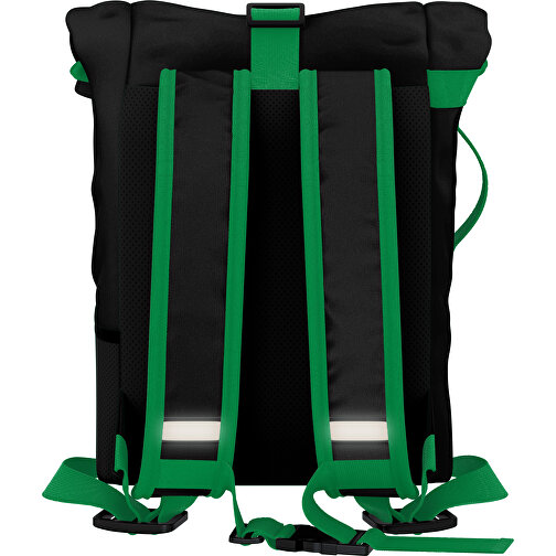 Rolltop Rucksack Comfort , schwarz / tannengrün, Sublimation-fabric 200g - Polyester (PU), 29,50cm x 13,00cm x 33,00cm (Länge x Höhe x Breite), Bild 2
