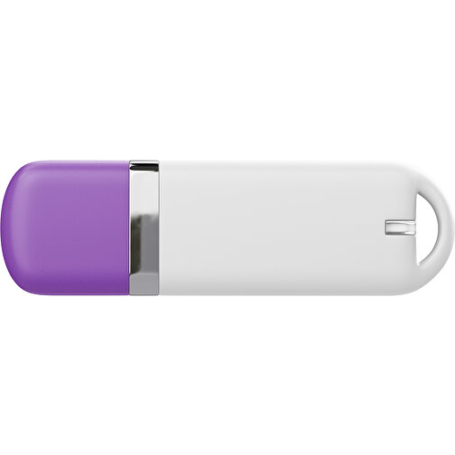 USB-Stick StylishDrive 2.0 , weiß / lavendellila MB , 32 GB , Gummiplastik, Kunststoff MB , 6,20cm x 0,75cm x 2,00cm (Länge x Höhe x Breite), Bild 2