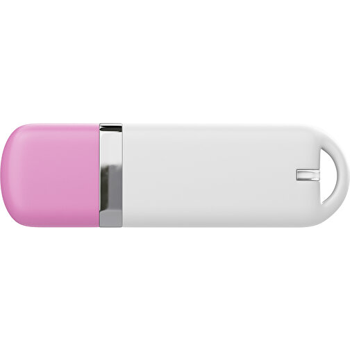 USB-Stick StylishDrive 2.0 , weiß / rosa MB , 32 GB , Gummiplastik, Kunststoff MB , 6,20cm x 0,75cm x 2,00cm (Länge x Höhe x Breite), Bild 2