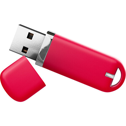 USB-Stick StylishDrive 2.0 , ampelrot MB , 16 GB , Gummiplastik, Kunststoff MB , 6,20cm x 0,75cm x 2,00cm (Länge x Höhe x Breite), Bild 1