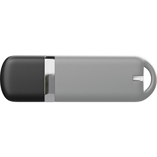 USB-Stick StylishDrive 2.0 , grau /schwarz MB , 16 GB , Gummiplastik, Kunststoff MB , 6,20cm x 0,75cm x 2,00cm (Länge x Höhe x Breite), Bild 2