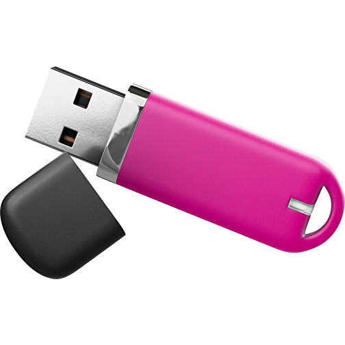 USB-Stick StylishDrive 2.0 , pink /schwarz MB , 16 GB , Gummiplastik, Kunststoff MB , 6,20cm x 0,75cm x 2,00cm (Länge x Höhe x Breite), Bild 1