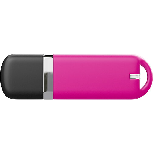 USB-Stick StylishDrive 2.0 , pink /schwarz MB , 16 GB , Gummiplastik, Kunststoff MB , 6,20cm x 0,75cm x 2,00cm (Länge x Höhe x Breite), Bild 2