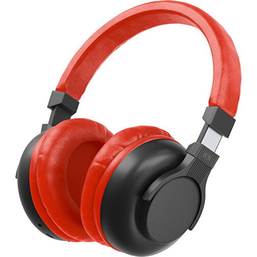 Bluetooth-ANC-Kopfhörer SilentHarmony Inkl. Individualisierung , schwarz / rot, Kunststoff, 20,00cm x 10,00cm x 17,00cm (Länge x Höhe x Breite), Bild 1