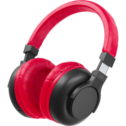 Bluetooth-ANC-Kopfhörer SilentHarmony Inkl. Individualisierung , schwarz / ampelrot, Kunststoff, 20,00cm x 10,00cm x 17,00cm (Länge x Höhe x Breite), Bild 1