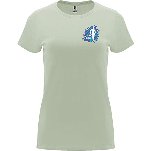 Capri T-Shirt Für Damen , mist green, Single jersey Strick 100% Baumwolle, 170 g/m2, 2XL, , Bild 2