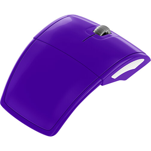 Klappmaus MaxFold , violet / weiß, Kunststoff, 11,30cm x 2,50cm x 5,80cm (Länge x Höhe x Breite), Bild 1