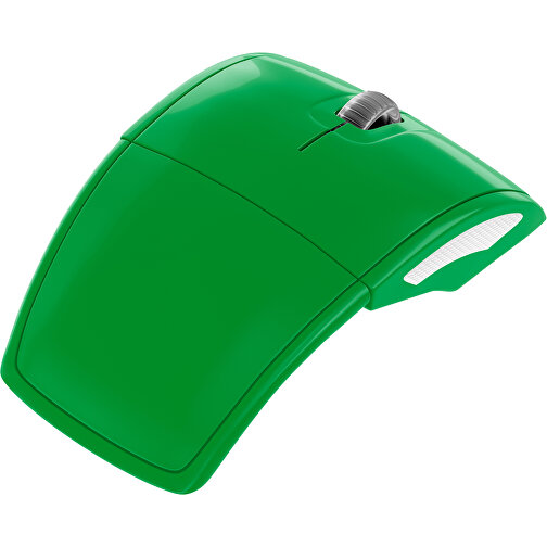 Klappmaus MaxFold , grün / weiß, Kunststoff, 11,30cm x 2,50cm x 5,80cm (Länge x Höhe x Breite), Bild 1