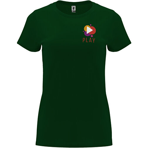 Capri T-Shirt Für Damen , dunkelgrün, Single jersey Strick 100% Baumwolle, 170 g/m2, L, , Bild 2