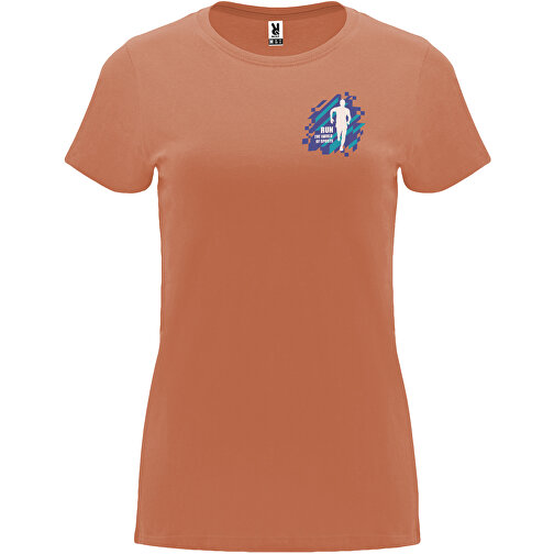 Capri T-Shirt Für Damen , greek orange, Single jersey Strick 100% Baumwolle, 170 g/m2, S, , Bild 2