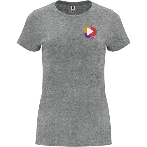 Capri T-Shirt Für Damen , marl grey, Single jersey Strick 85% Baumwolle, 15% Viskose, 170 g/m2, 2XL, , Bild 2