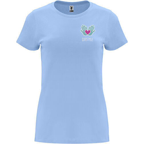 Capri T-Shirt Für Damen , himmelblau, Single jersey Strick 100% Baumwolle, 170 g/m2, 2XL, , Bild 2