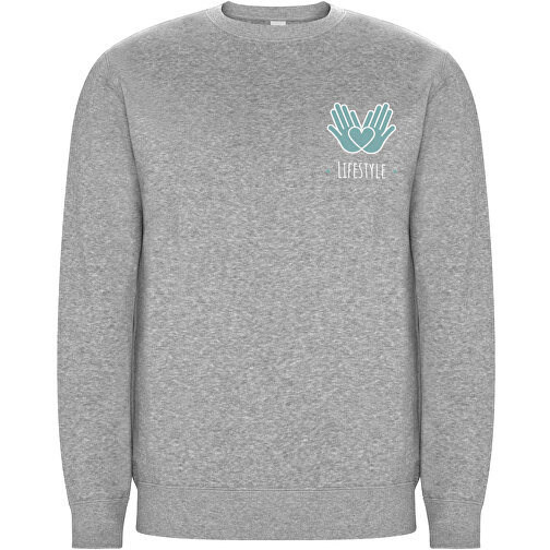 Batian Sweatshirt Mit Rundhalsausschnitt Unisex , marl grey, Strick 60% Bio Baumwolle, 31% Recyceltes Polyester, 9% Viskose, 300 g/m2, L, , Bild 2