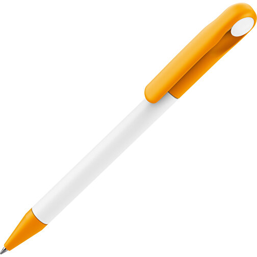 Prodir DS1 TMM Twist Kugelschreiber , Prodir, weiß / gelborange, Kunststoff, 14,10cm x 1,40cm (Länge x Breite), Bild 1