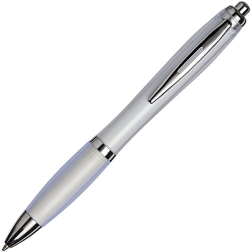 Curvy Ballpoint Pen With Frosted Barrel And Grip , weiss, Kunststoff, 14,00cm (Höhe), Bild 1