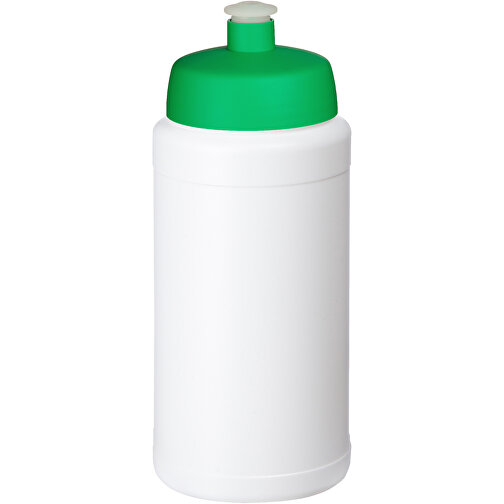 Baseline Recycelte Sportflasche, 500 Ml , Green Concept, weiss / grün, Recycelter HDPE Kunststoff, 18,50cm (Höhe), Bild 1