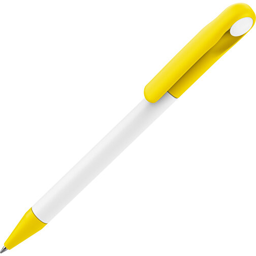 Prodir DS1 TMM Twist Kugelschreiber , Prodir, weiß / goldgelb, Kunststoff, 14,10cm x 1,40cm (Länge x Breite), Bild 1