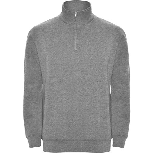 Aneto Pullover Mit Viertelreißverschluss , marl grey, Strick 50% Baumwolle, 50% Polyester, 280 g/m2, 2XL, , Bild 1