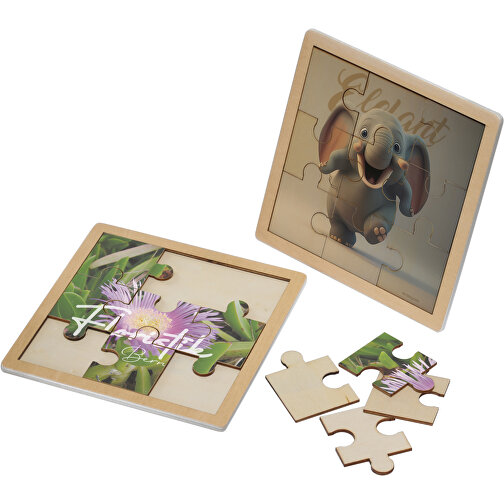 Puzzle Holz , beige, HO, 14,90cm x 0,50cm x 14,90cm (Länge x Höhe x Breite), Bild 1