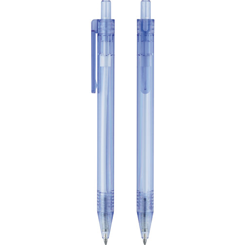 Druckkugelschreiber RPET , blau-transparent, RPET, 14,60cm (Länge), Bild 2