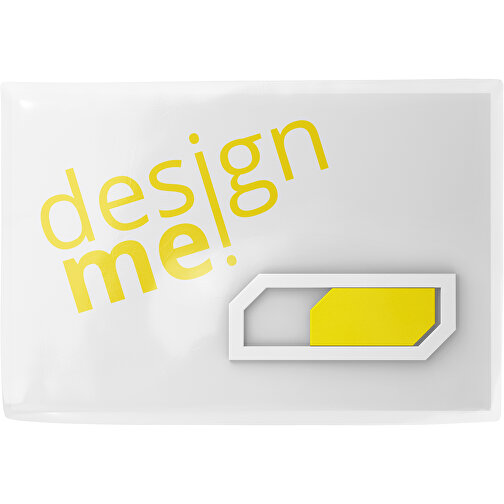 Webcam-Cover SicherHide Mit Bedruckter Karte , gelb / weiß, Kunststoff, 1,50cm x 3,90cm (Länge x Breite), Bild 1