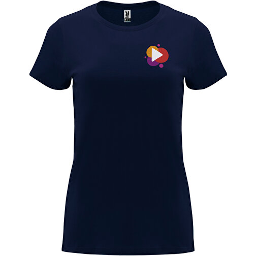 Capri T-Shirt Für Damen , navy blue, Single jersey Strick 100% Baumwolle, 170 g/m2, XL, , Bild 2