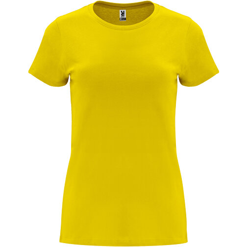 Capri T-Shirt Für Damen , gelb, Single jersey Strick 100% Baumwolle, 170 g/m2, M, , Bild 1