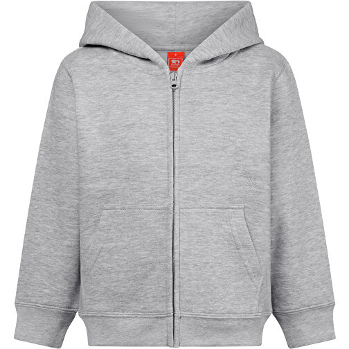 THC AMSTERDAM KIDS. Kinderjacken , hellgrau melliert, Amerikanisches Fleece, recyceltes Polyester, 8, , Bild 1