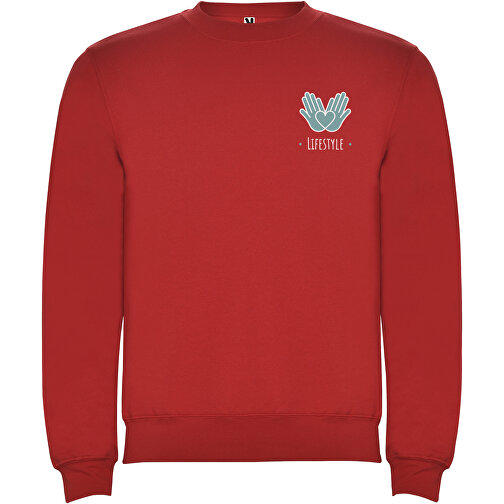 Clasica Sweatshirt Mit Rundhalsausschnitt Unisex , rot, Strick 50% Baumwolle, 50% Polyester, 280 g/m2, L, , Bild 2