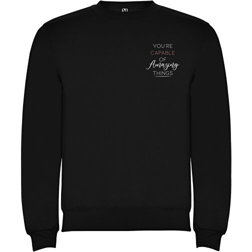 Clasica Sweatshirt Mit Rundhalsausschnitt Unisex , schwarz, Strick 50% Baumwolle, 50% Polyester, 280 g/m2, 2XL, , Bild 2