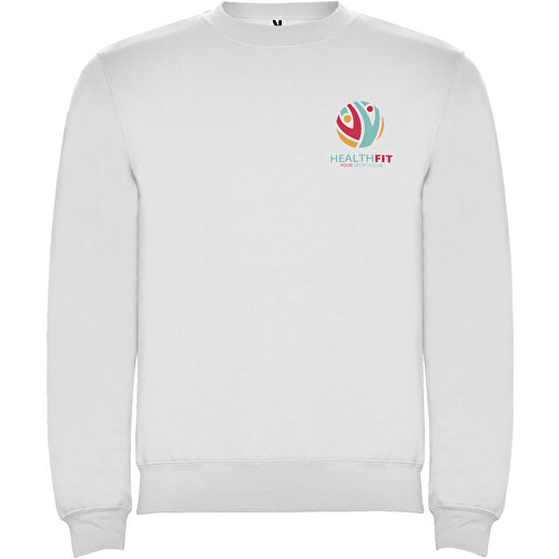 Clasica Sweatshirt Mit Rundhalsausschnitt Unisex , weiß, Strick 50% Baumwolle, 50% Polyester, 280 g/m2, S, , Bild 2