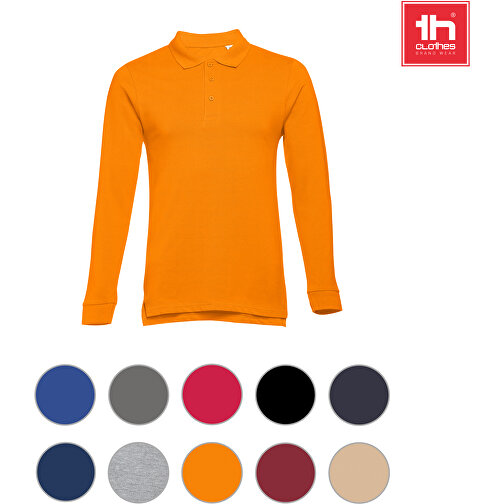 THC BERN. Langarm-Poloshirt Für Herren Aus Kardierter Baumwolle , blau, 100% Baumwolle, S, 67,50cm x 46,00cm (Länge x Breite), Bild 4