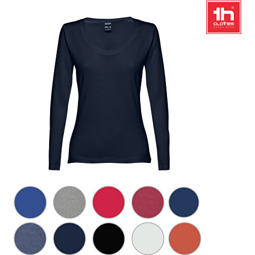 THC BUCHAREST WOMEN. Langärmeliges Tailliertes T-Shirt Für Frauen Aus Baumwolle , blau, 100% Baumwolle, S, 61,00cm x 42,00cm (Länge x Breite), Bild 4