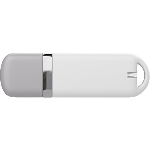 USB-Stick StylishDrive 2.0 , weiß / hellgrau MB , 16 GB , Gummiplastik, Kunststoff MB , 6,20cm x 0,75cm x 2,00cm (Länge x Höhe x Breite), Bild 2