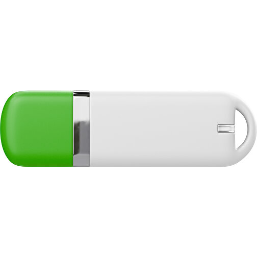 USB-Stick StylishDrive 2.0 , weiß / grasgrün MB , 16 GB , Gummiplastik, Kunststoff MB , 6,20cm x 0,75cm x 2,00cm (Länge x Höhe x Breite), Bild 2