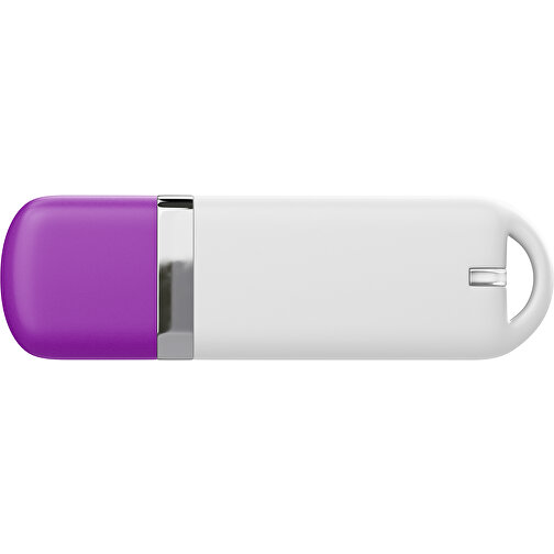 USB-Stick StylishDrive 2.0 , weiß / dunkelmagenta MB , 16 GB , Gummiplastik, Kunststoff MB , 6,20cm x 0,75cm x 2,00cm (Länge x Höhe x Breite), Bild 2