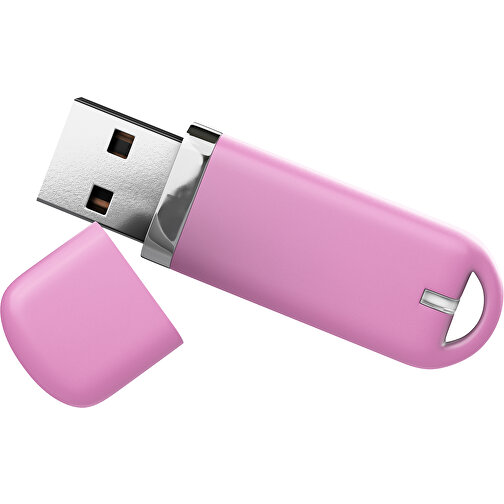 USB-Stick StylishDrive 2.0 , rosa MB , 8 GB , Gummiplastik, Kunststoff MB , 6,20cm x 0,75cm x 2,00cm (Länge x Höhe x Breite), Bild 1