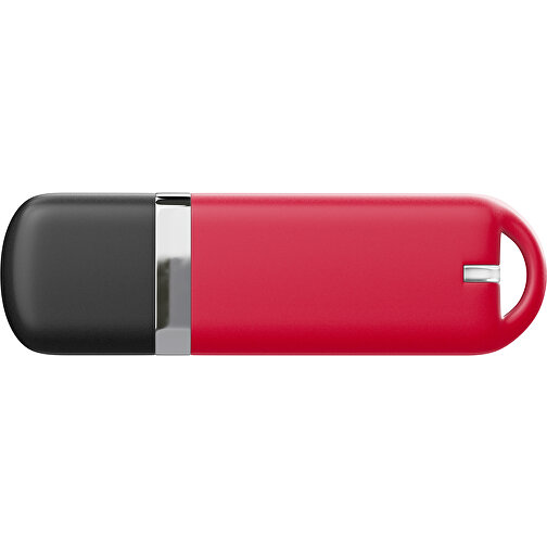 USB-Stick StylishDrive 2.0 , dunkelrot /schwarz MB , 8 GB , Gummiplastik, Kunststoff MB , 6,20cm x 0,75cm x 2,00cm (Länge x Höhe x Breite), Bild 2