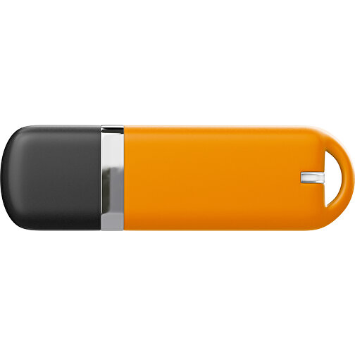 USB-Stick StylishDrive 2.0 , gelborange /schwarz MB , 8 GB , Gummiplastik, Kunststoff MB , 6,20cm x 0,75cm x 2,00cm (Länge x Höhe x Breite), Bild 2