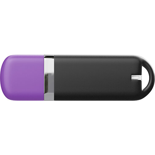 USB-Stick StylishDrive 2.0 , schwarz / lavendellila MB , 8 GB , Gummiplastik, Kunststoff MB , 6,20cm x 0,75cm x 2,00cm (Länge x Höhe x Breite), Bild 2