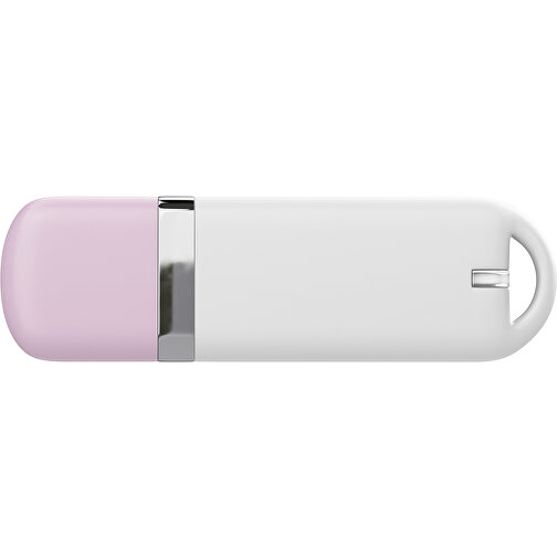 USB-Stick StylishDrive 2.0 , weiß / zartrosa MB , 8 GB , Gummiplastik, Kunststoff MB , 6,20cm x 0,75cm x 2,00cm (Länge x Höhe x Breite), Bild 2